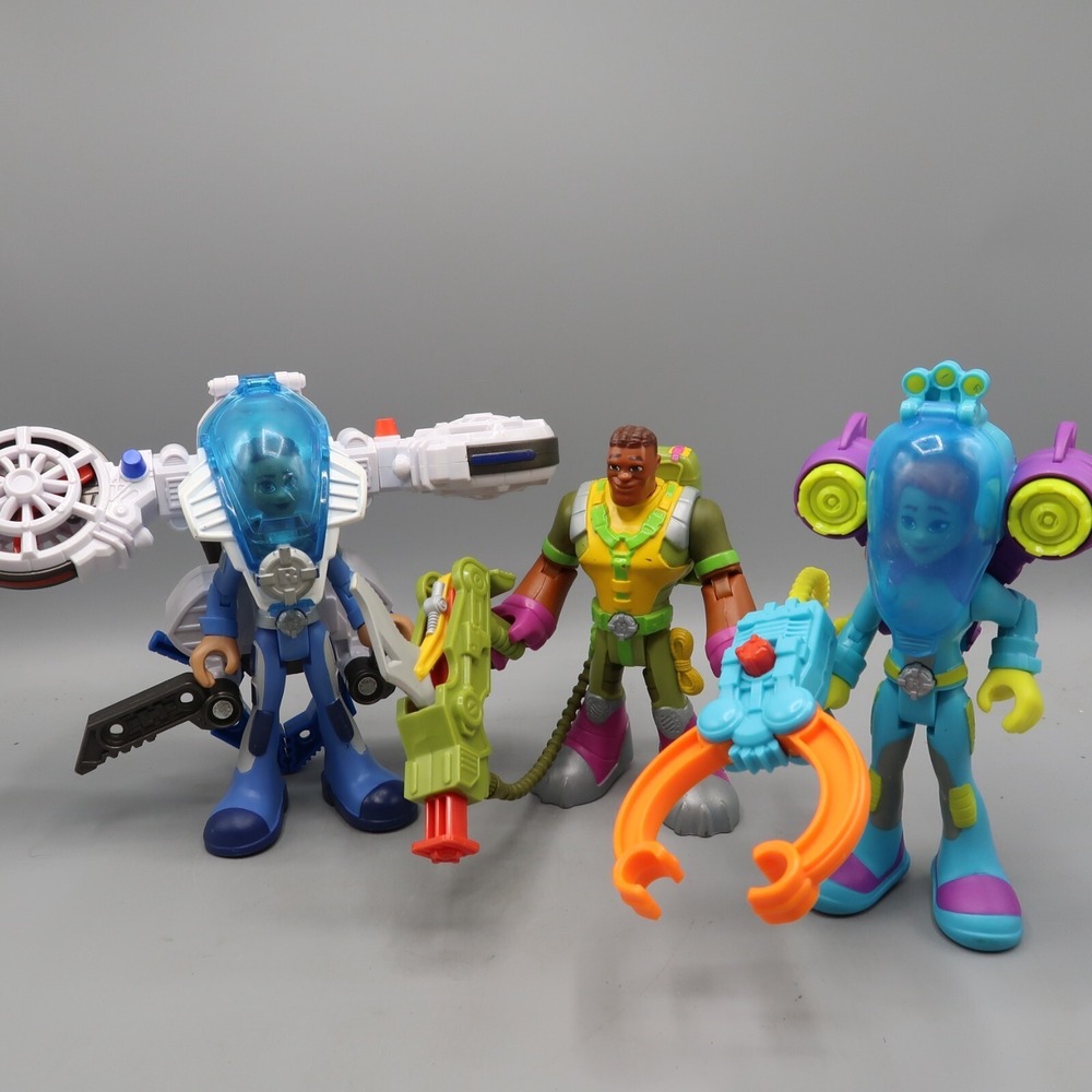 Lot Of 3 Rescue Heroes Action Figures Toys Underwater Sky She's fantastic Rocky